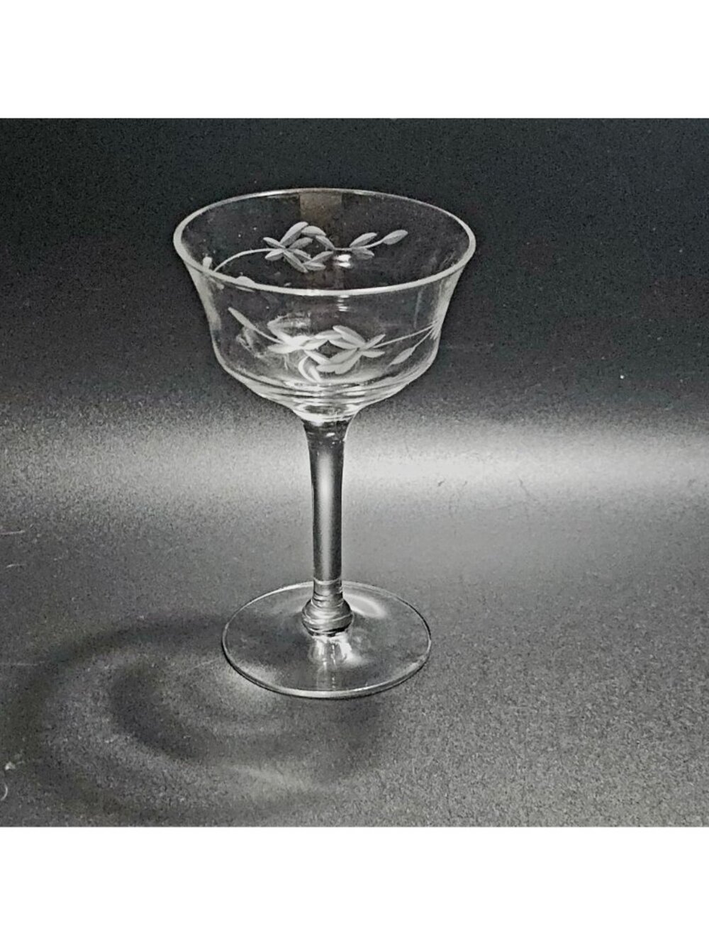 Deco Rose Champagne Coupe 5.5" glasses etched cocktail romantic elegance - Picture 6 of 6
